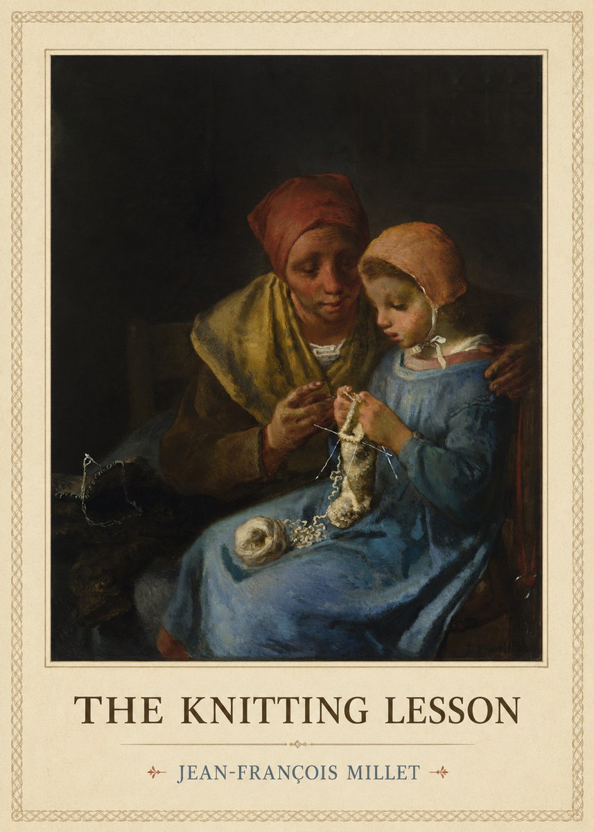 Jean-François Millet The Knitting Lesson I No4 - Plakat