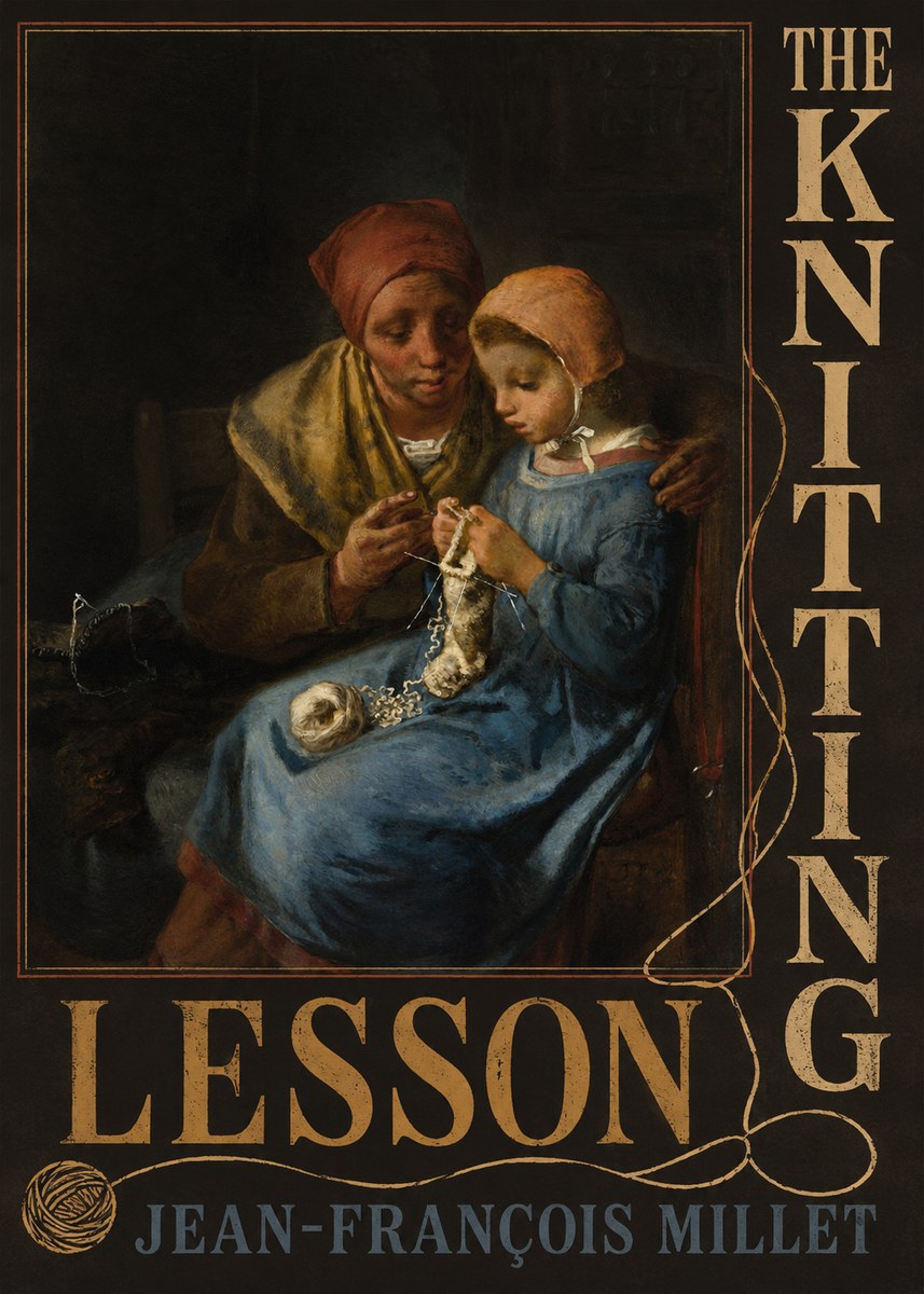 Jean-François Millet The Knitting Lesson I No6 - Plakat