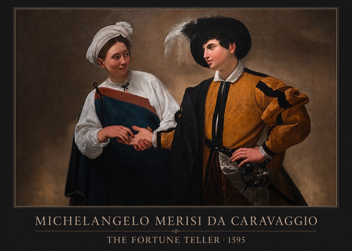 Michelangelo Merisi da Caravaggio The Fortune Teller II No1 - Plakat