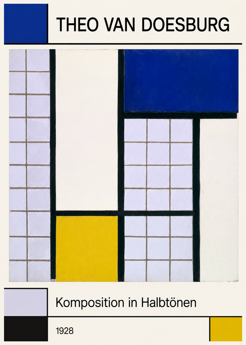 Theo van Doesburg Komposition in Halbtönen No1 - Plakat