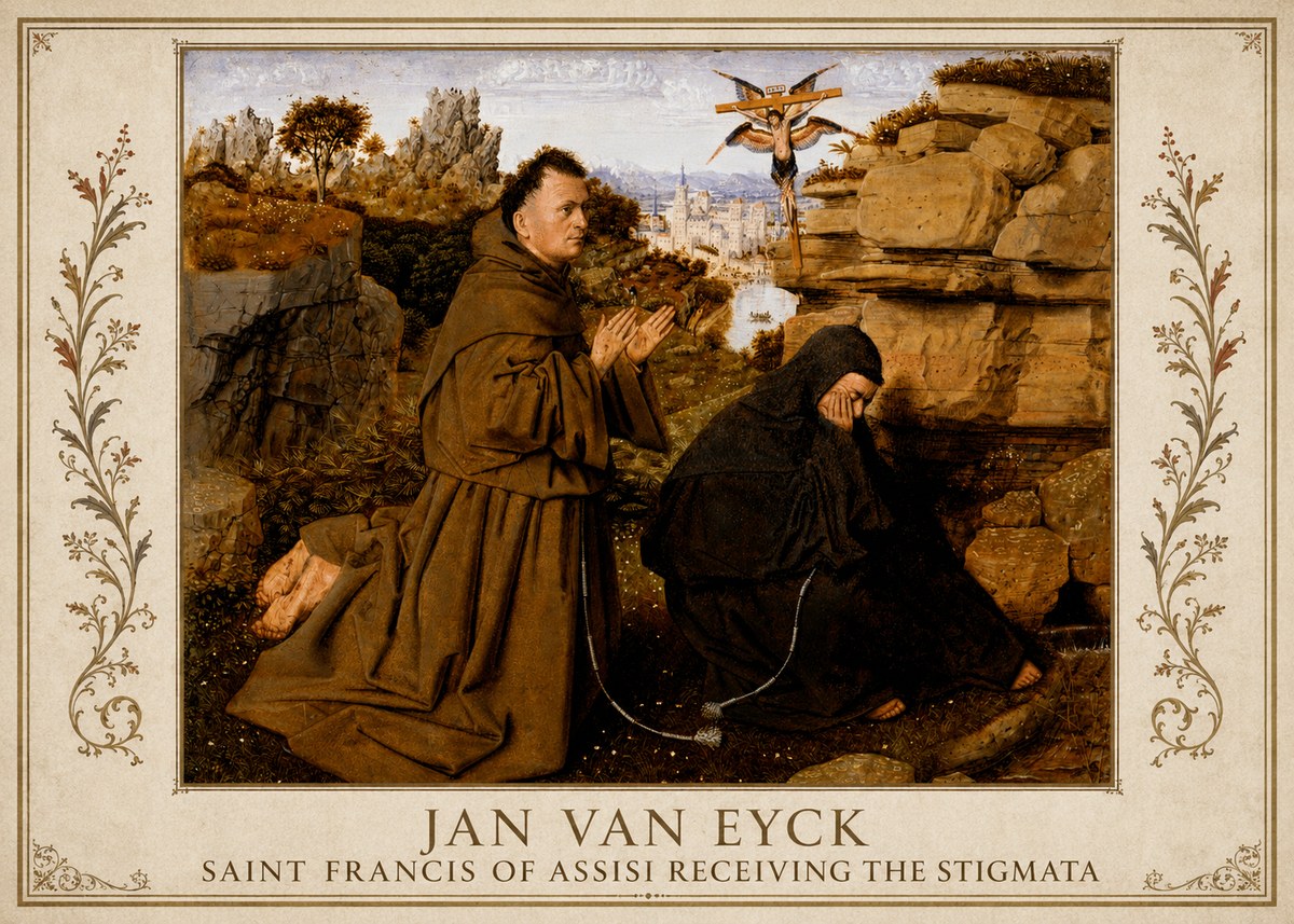 Jan van Eyck Saint Francis of Assisi Receiving the Stigmata No1 - Plakat