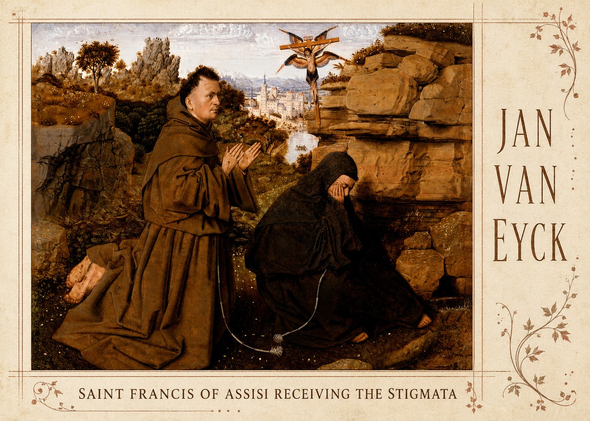Jan van Eyck Saint Francis of Assisi Receiving the Stigmata No3 - Plakat