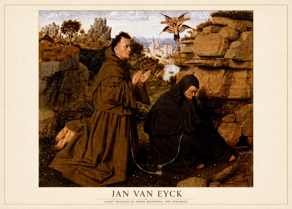 Jan van Eyck Saint Francis of Assisi Receiving the Stigmata No5 - Plakat