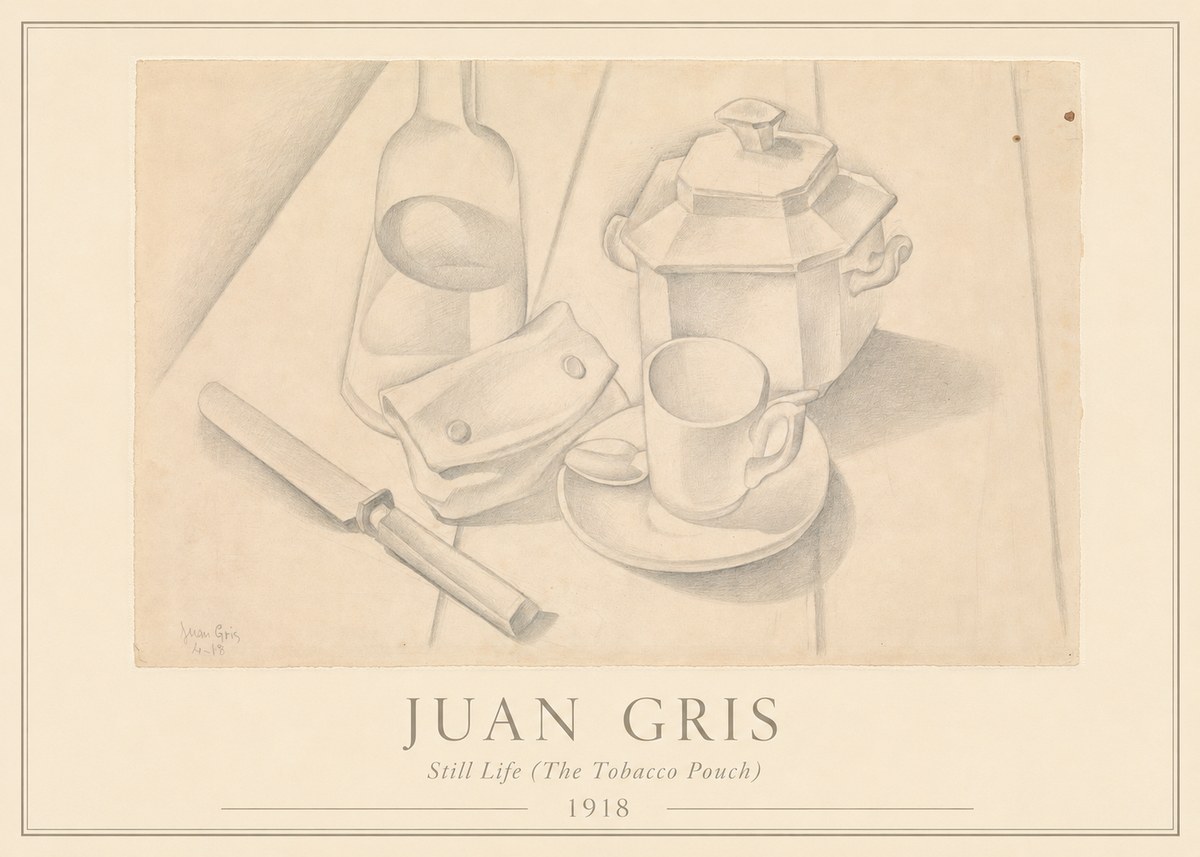 Juan Gris Still Life (the Tobacco Pouch) No3 - Plakat