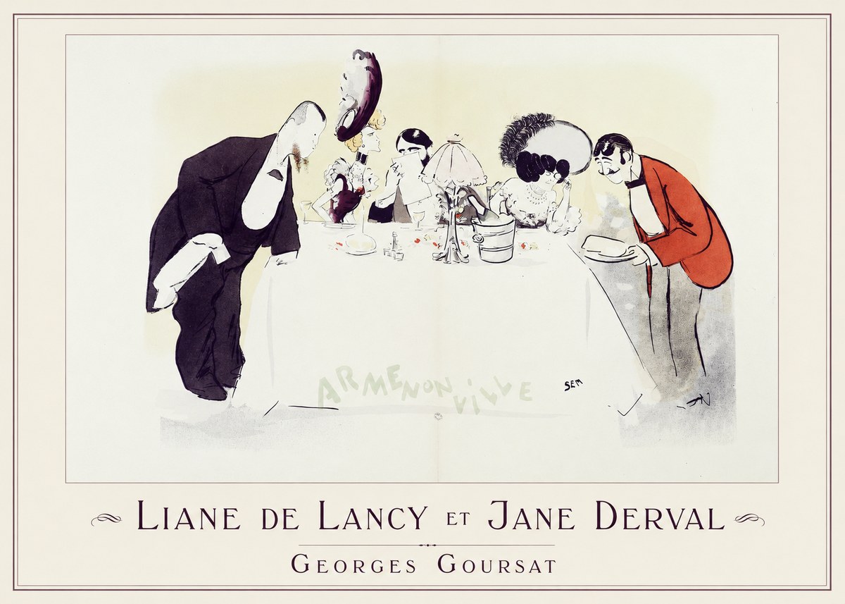 Georges Goursat Liane De Lancy Et Jane Derval No1 - Plakat