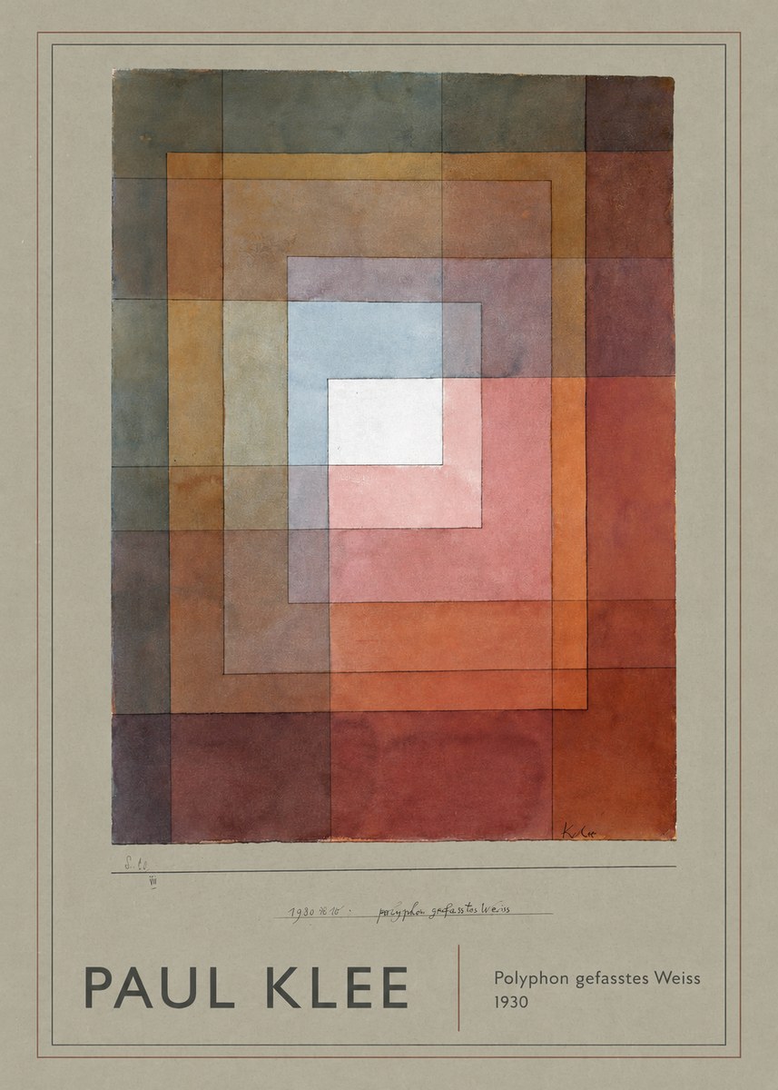 Paul Klee Polyphon Gefasstes Weiss No6 - Plakat