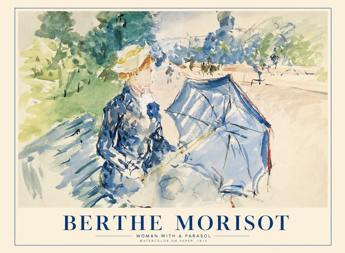Berthe Morisot Woman with a Parasol No1 - Plakat
