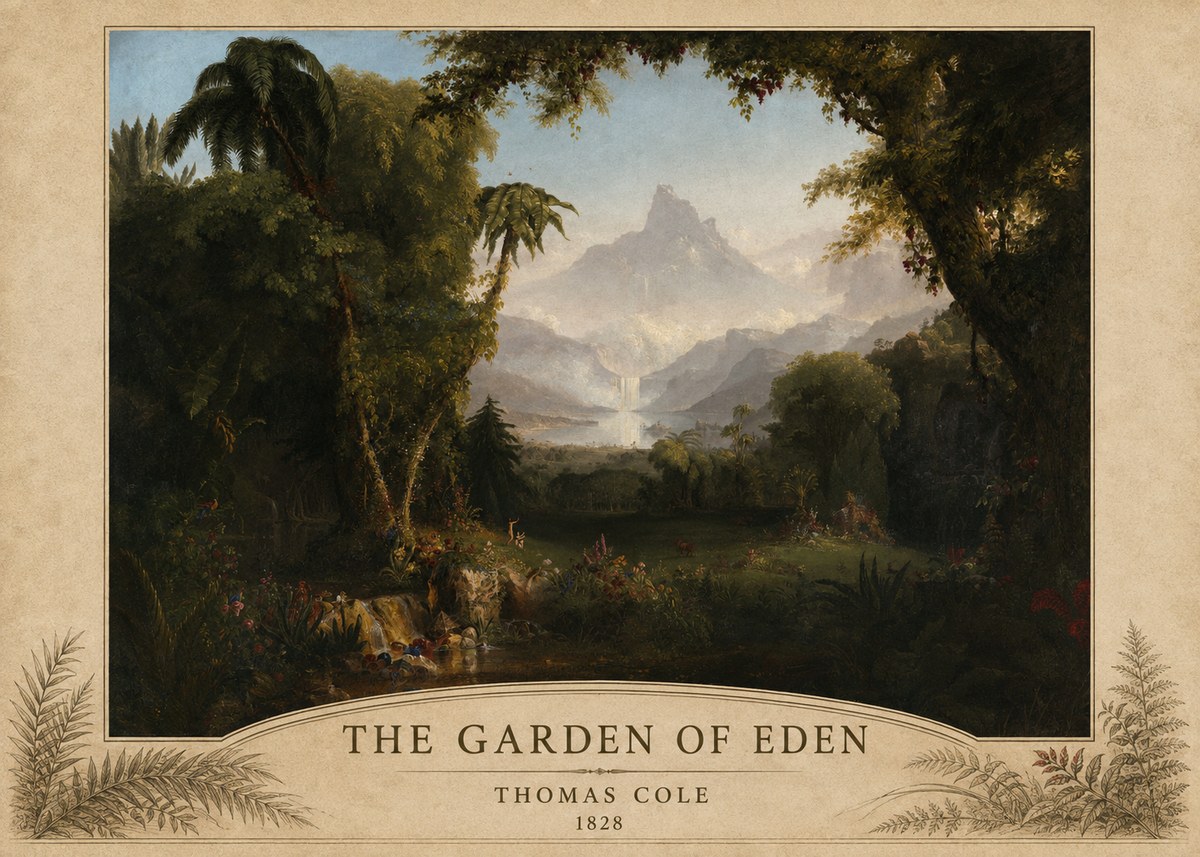 Thomas Cole The Garden of Eden I No5 - Plakat