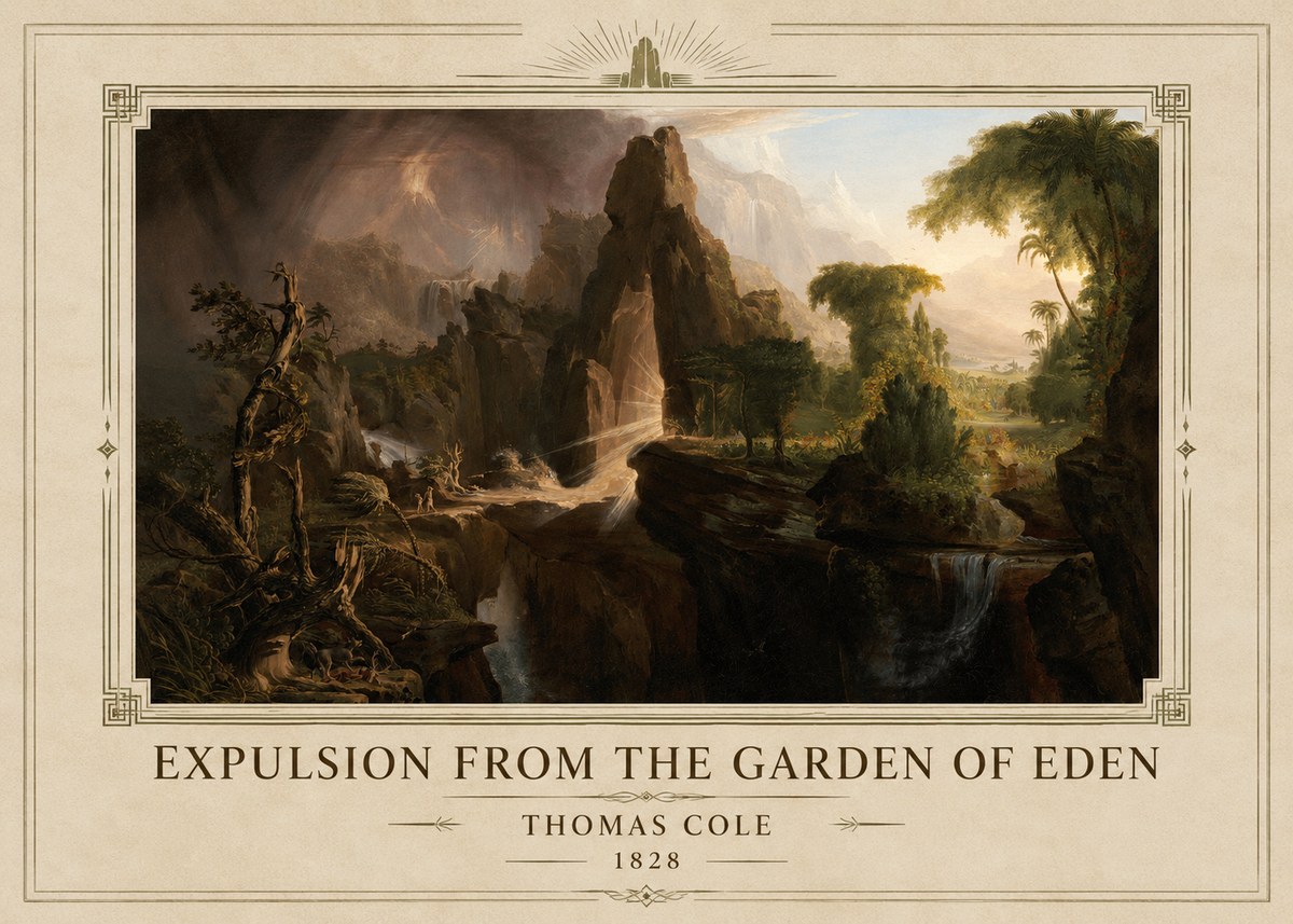 Thomas Cole Expulsion from the Garden of Eden I No1 - Plakat