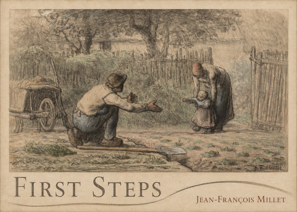 Jean-François Millet First Steps No3 - Plakat