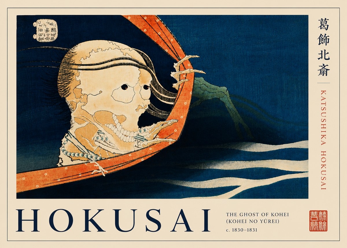 Katsushika Hokusai The Ghost of Kohei (Kohei No Yūrei) No8 - Plakat