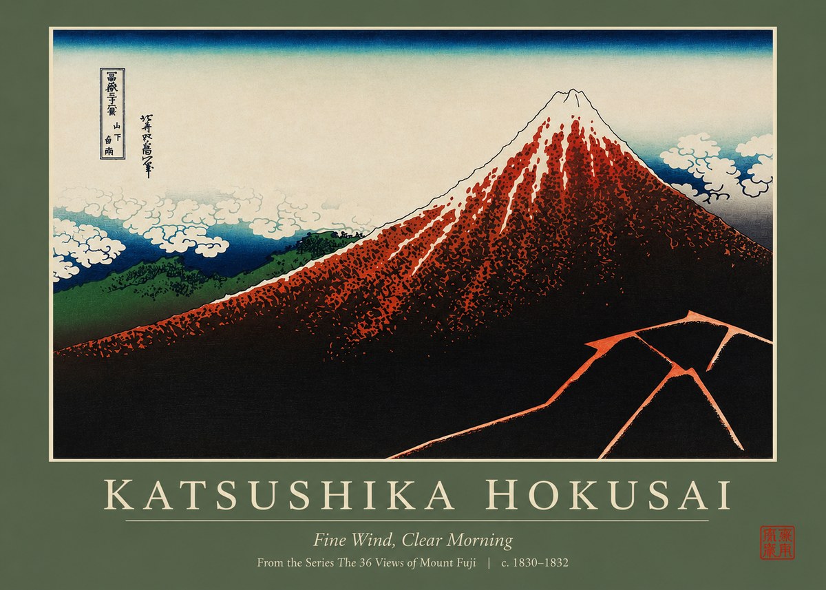 Katsushika Hokusai Fine Wind, Clear Morning No2 - Plakat