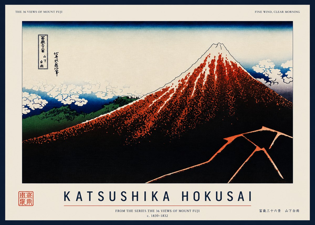 Katsushika Hokusai Fine Wind, Clear Morning No3 - Plakat