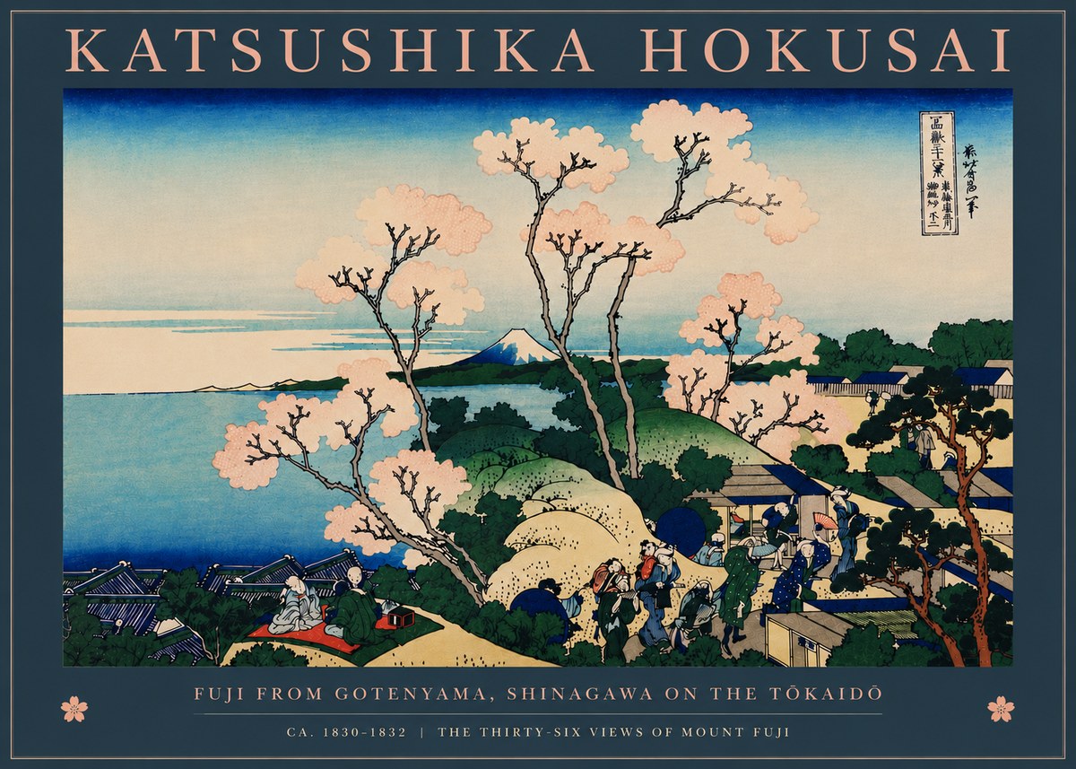 Katsushika Hokusai Fuji from Gotenyama, Shinagawa on the Tōkaidō No7 - Plakat