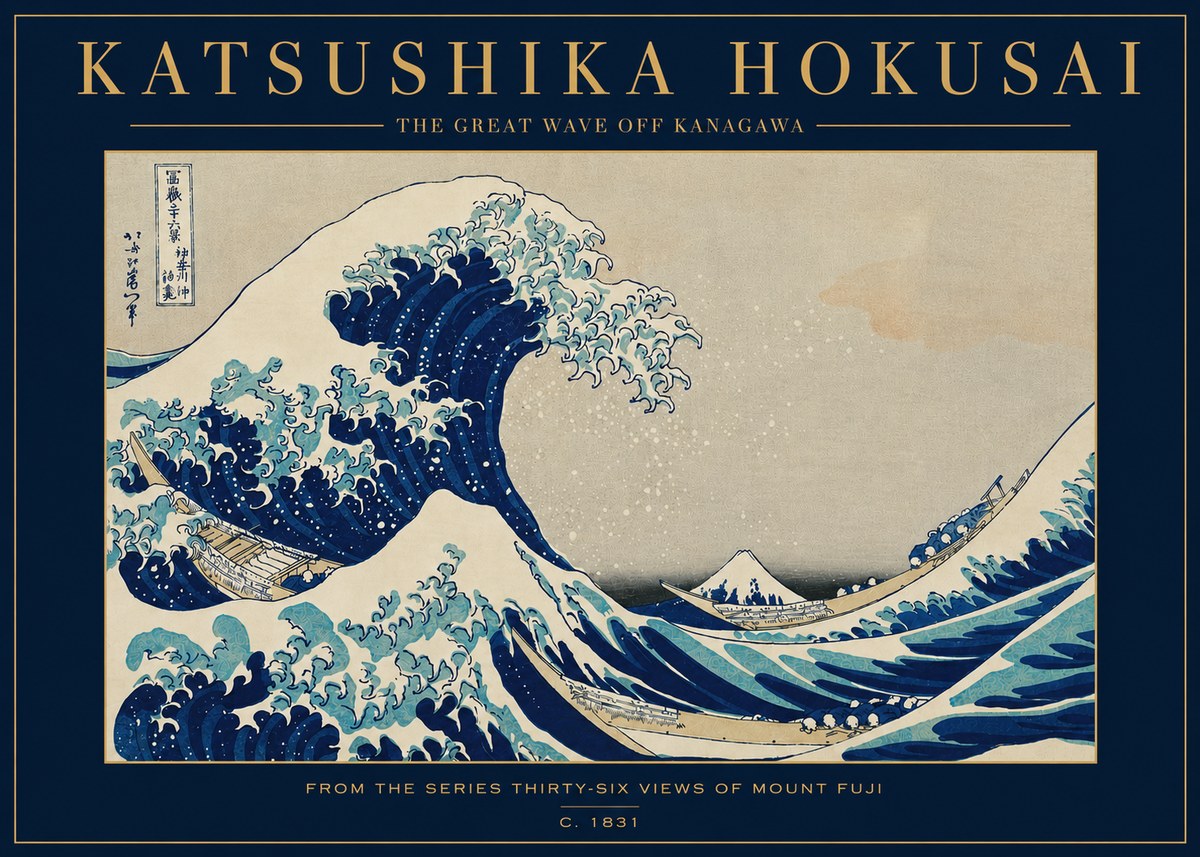Katsushika Hokusai The Great Wave off Kanagawa I No3 - Plakat