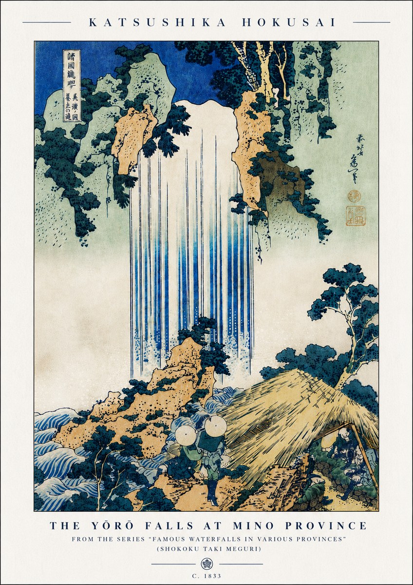Katsushika Hokusai The Yōrō Falls at Mino Province No5 - Plakat