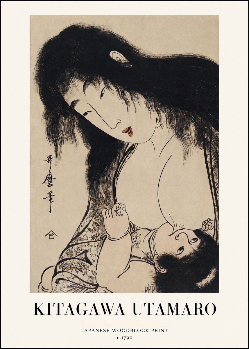 Kitagawa Utamaro Mother Nursing Her Child No1 - Plakat