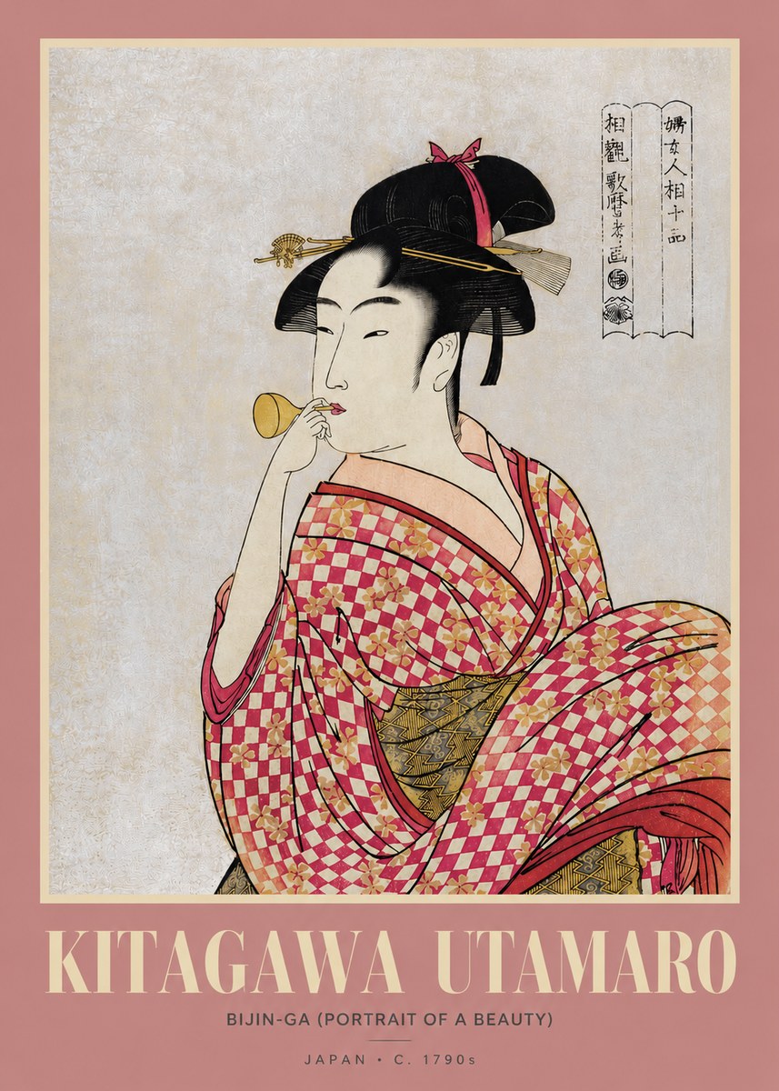 Kitagawa Utamaro Bijin-ga (Portrait of a Beauty) No2 - Plakat