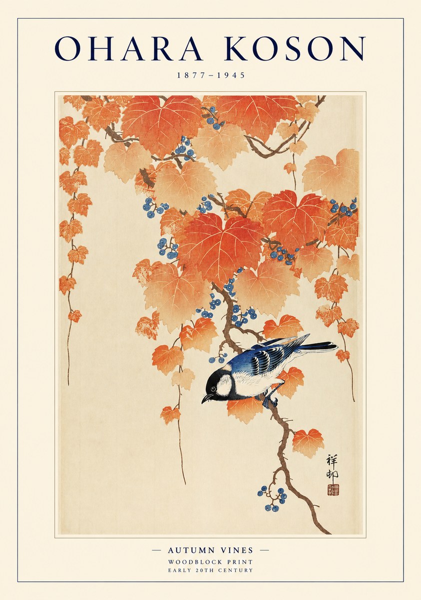 Ohara Koson Autumn Vines No1 - Plakat