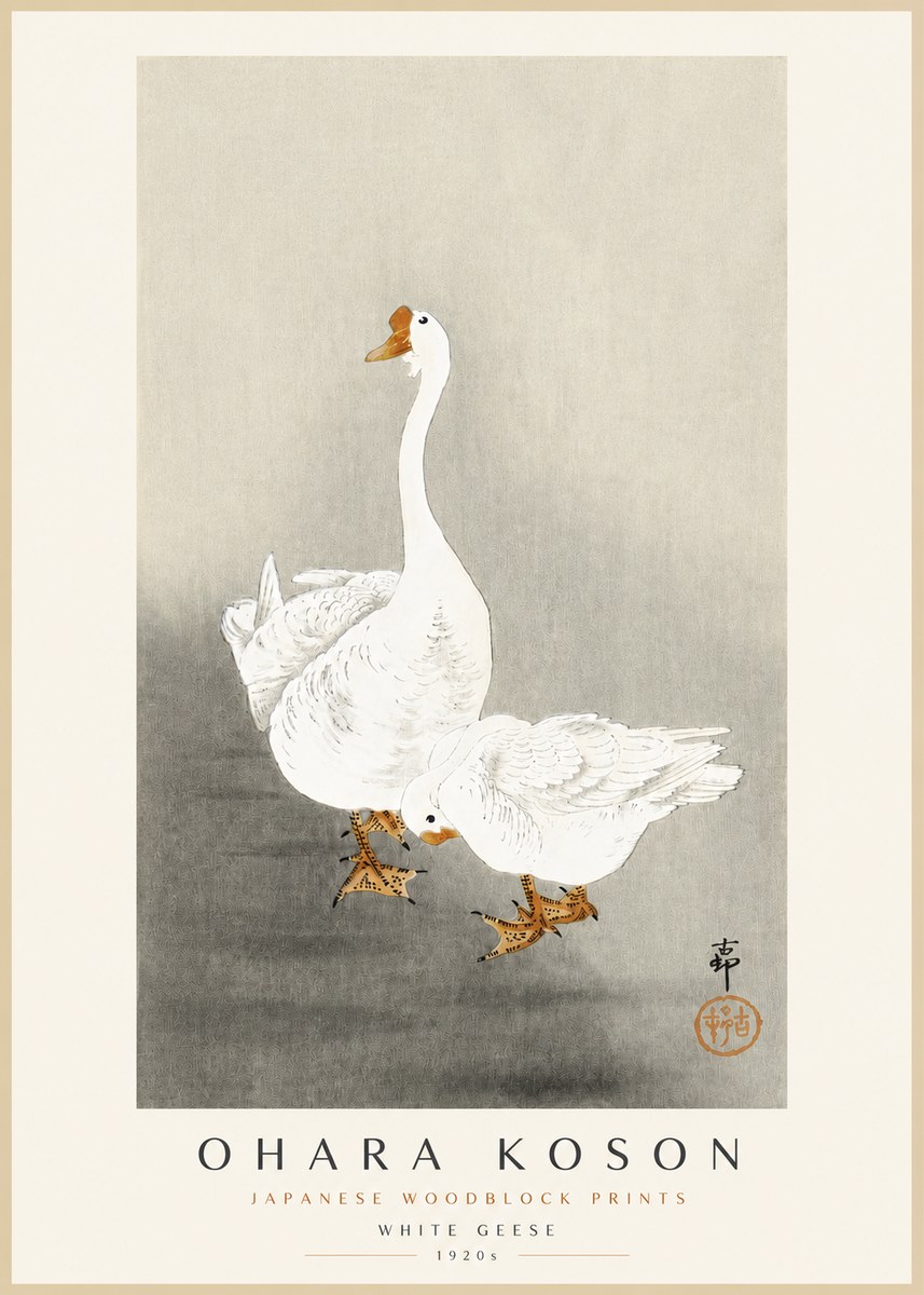 Ohara Koson White Geese No3 - Plakat