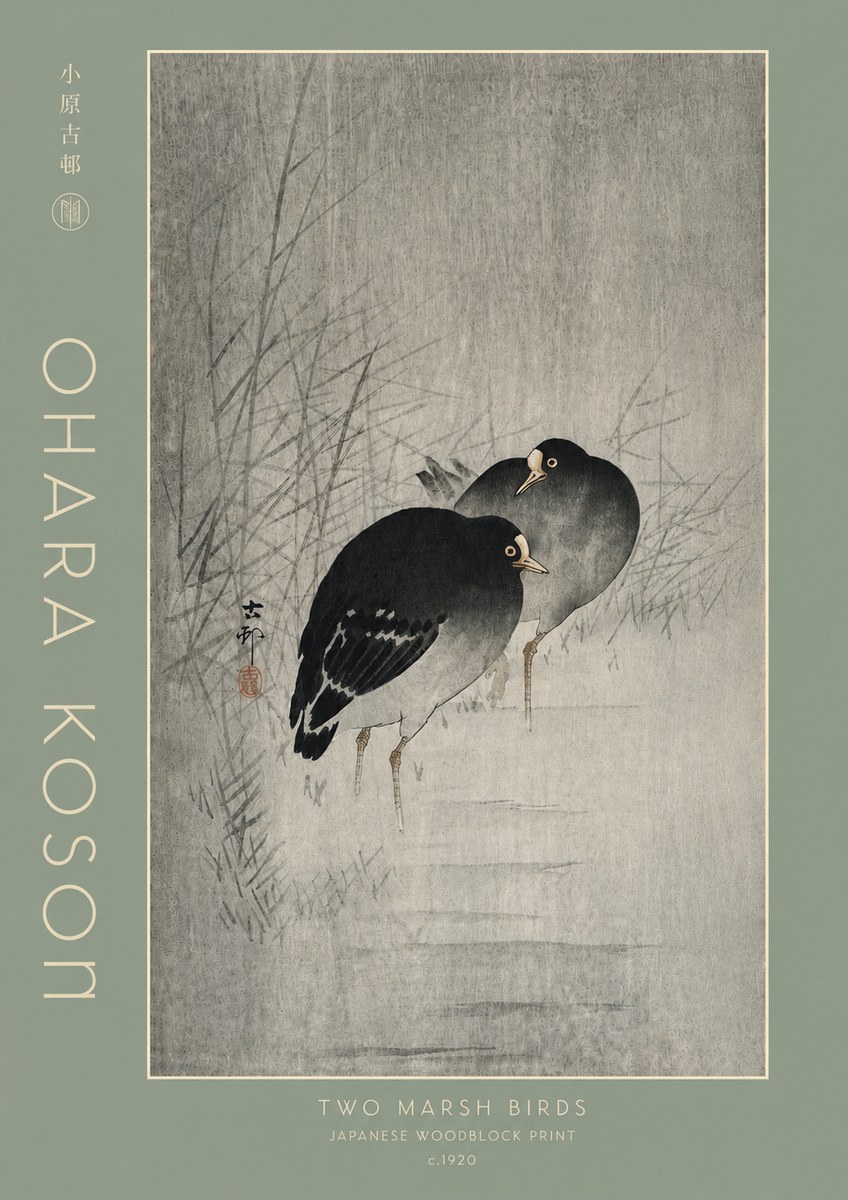 Ohara Koson Two Marsh Birds No4 - Plakat
