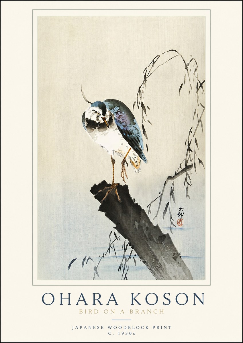 Ohara Koson Bird on a Branch III No3 - Plakat