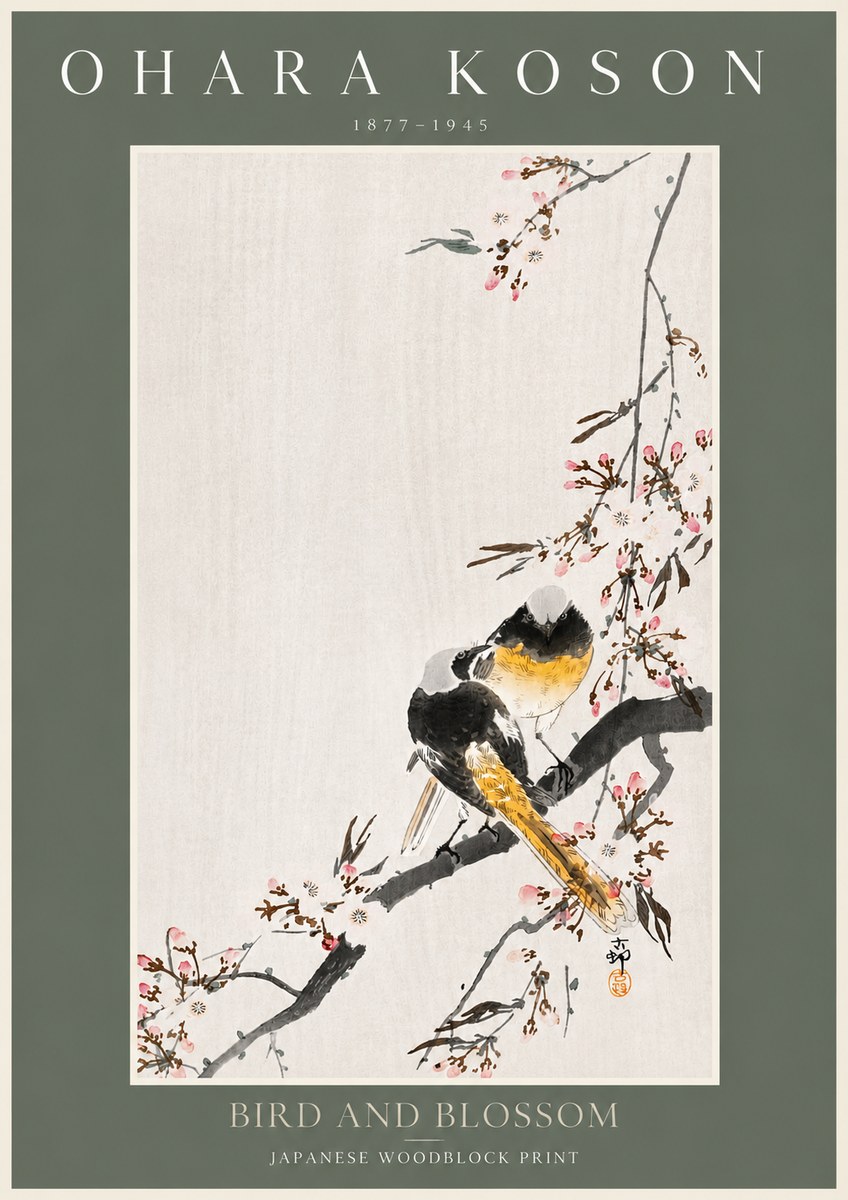 Ohara Koson Bird and Blossom No3 - Plakat