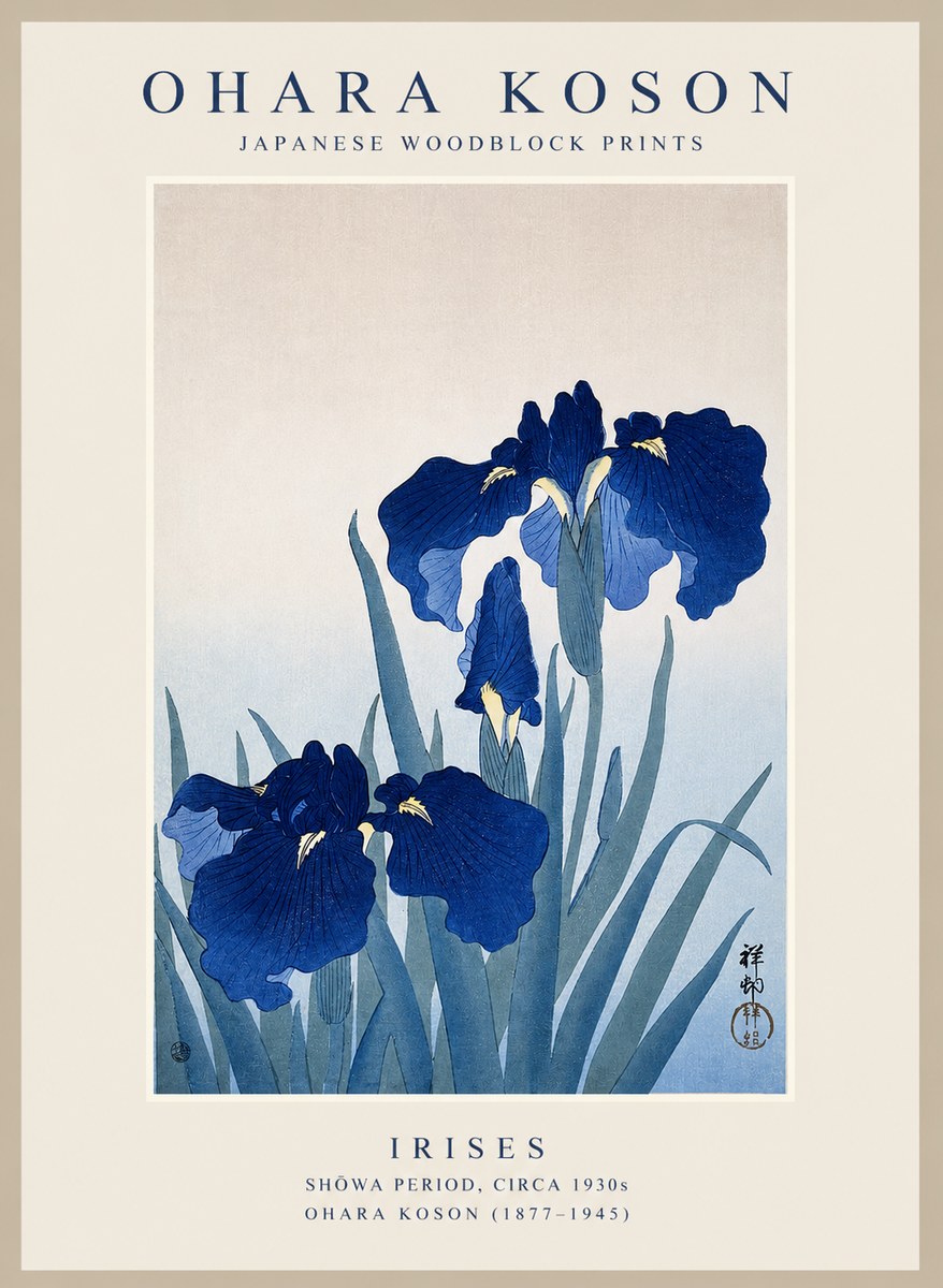 Ohara Koson Iris Es No1 - Plakat