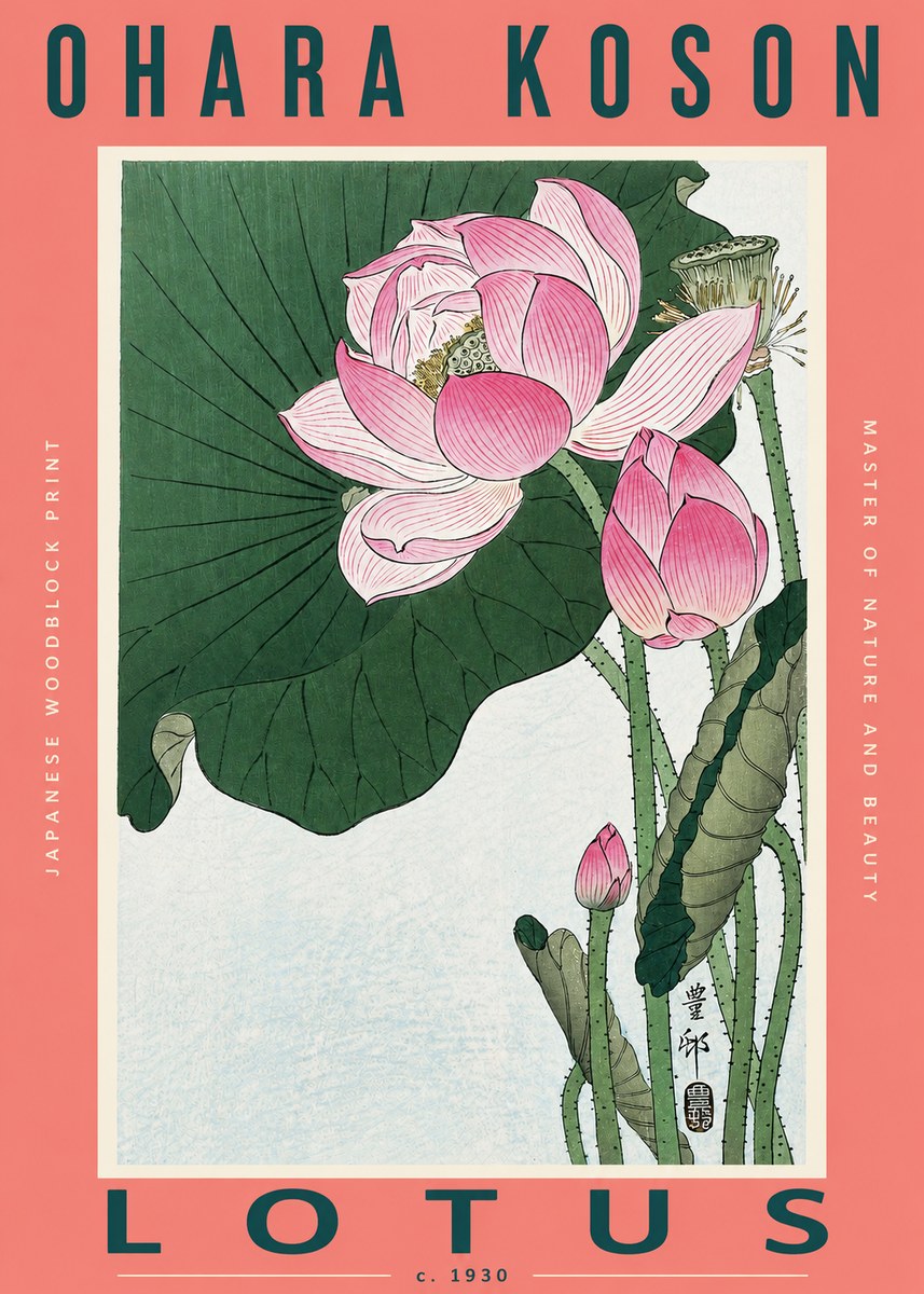 Ohara Koson Lotus II No2 - Plakat