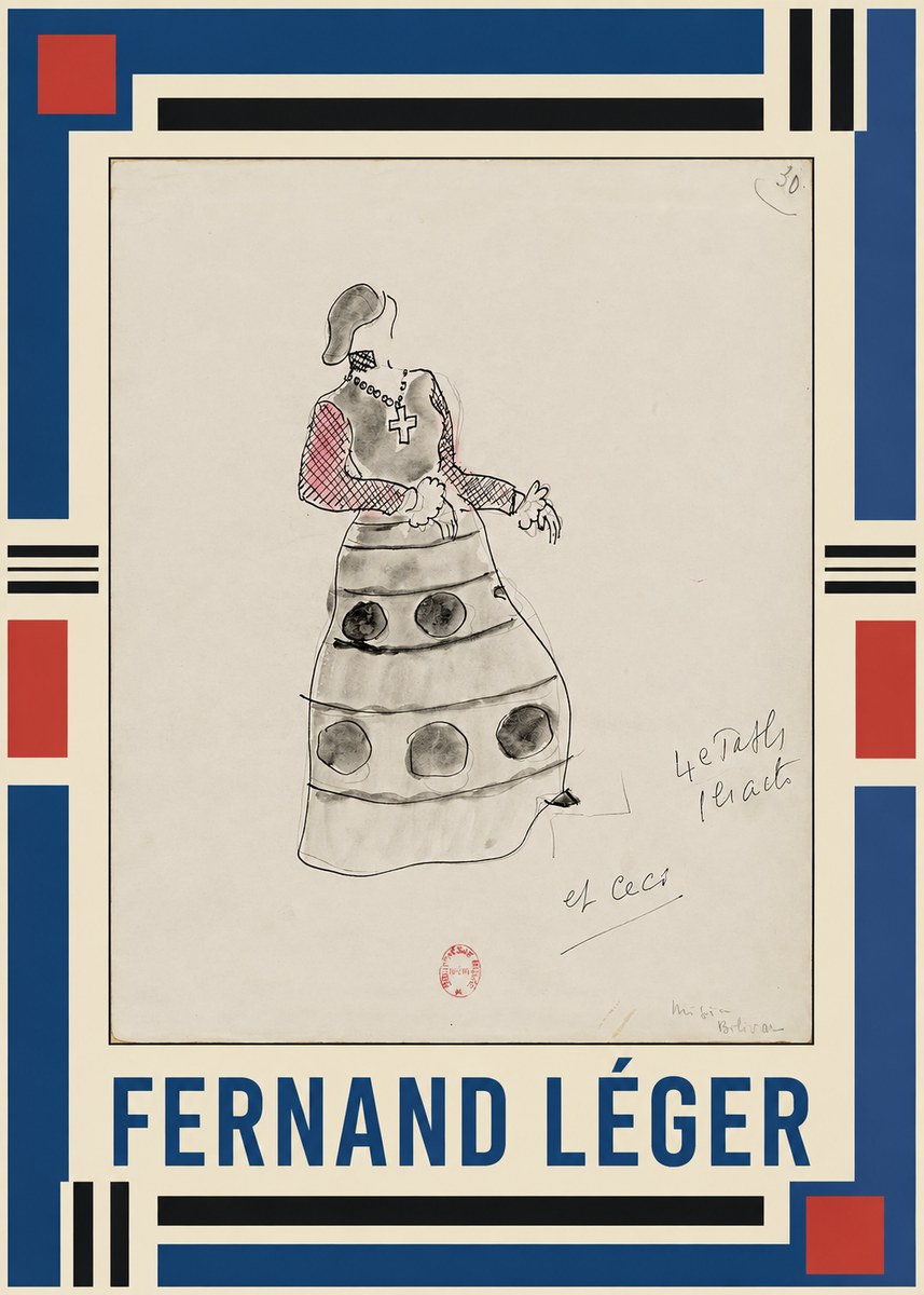 Fernand Léger Costume Design for Le Patin No1 - Plakat