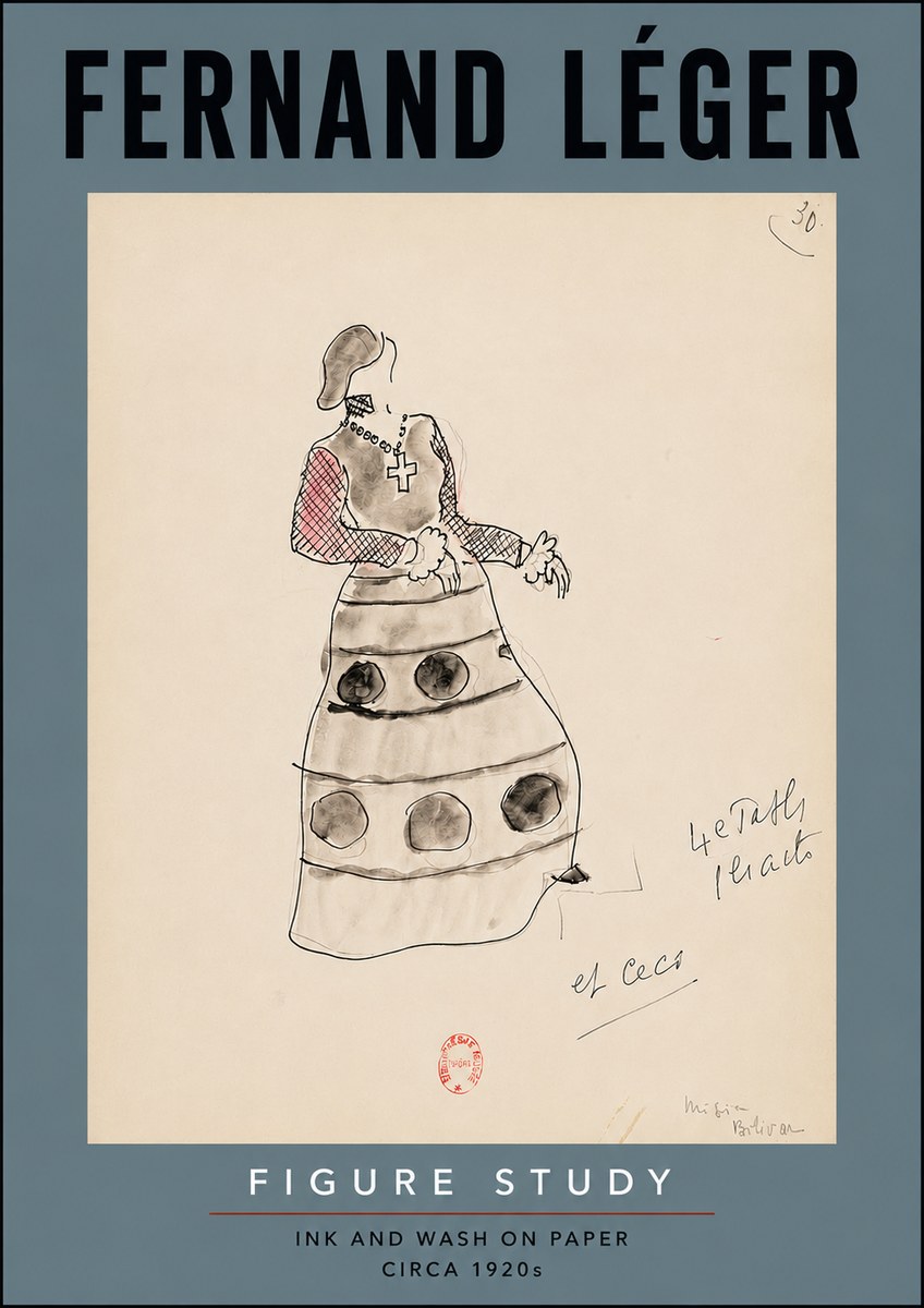 Fernand Léger Costume Design for Le Patin No3 - Plakat