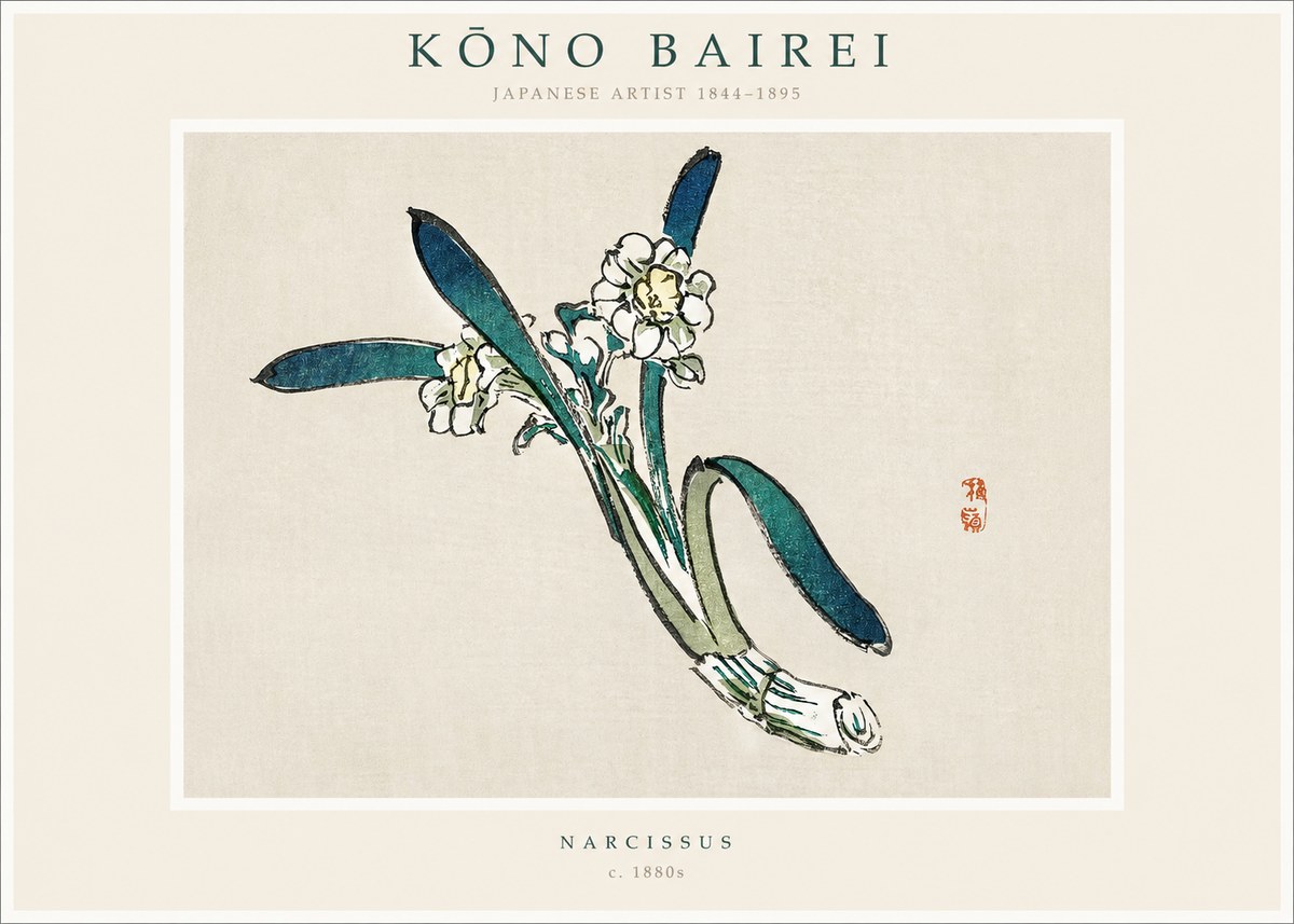 Kōno Bairei Narcissus No1 - Plakat