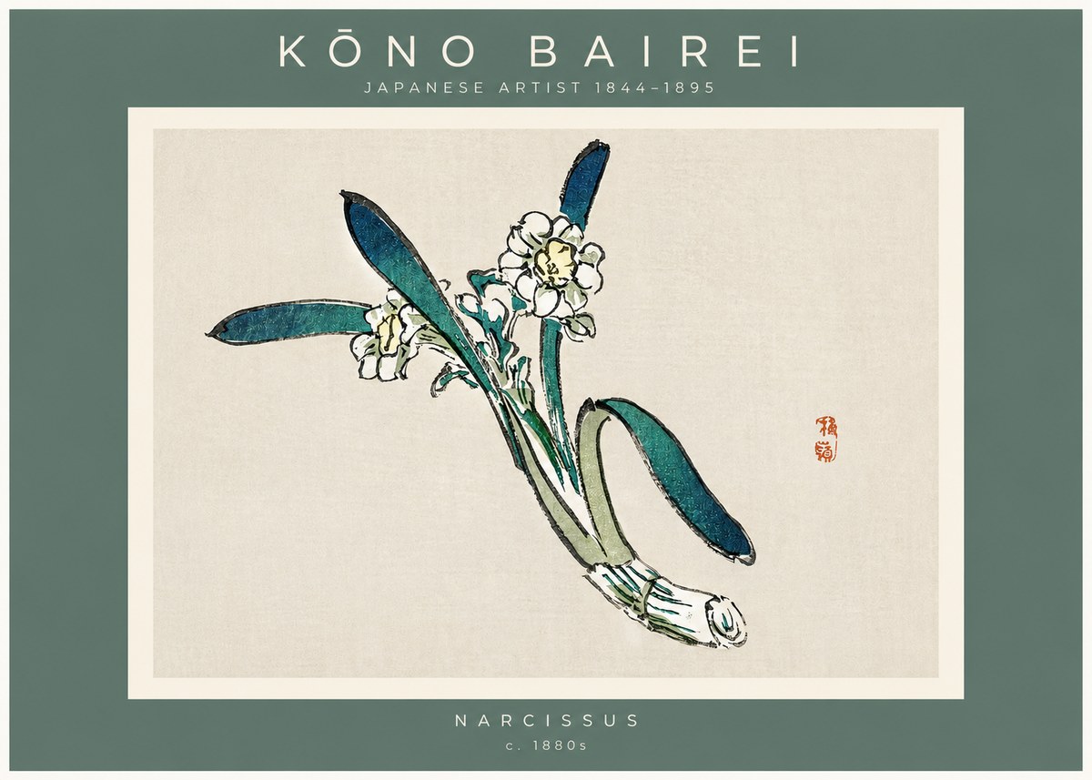 Kōno Bairei Narcissus No2 - Plakat