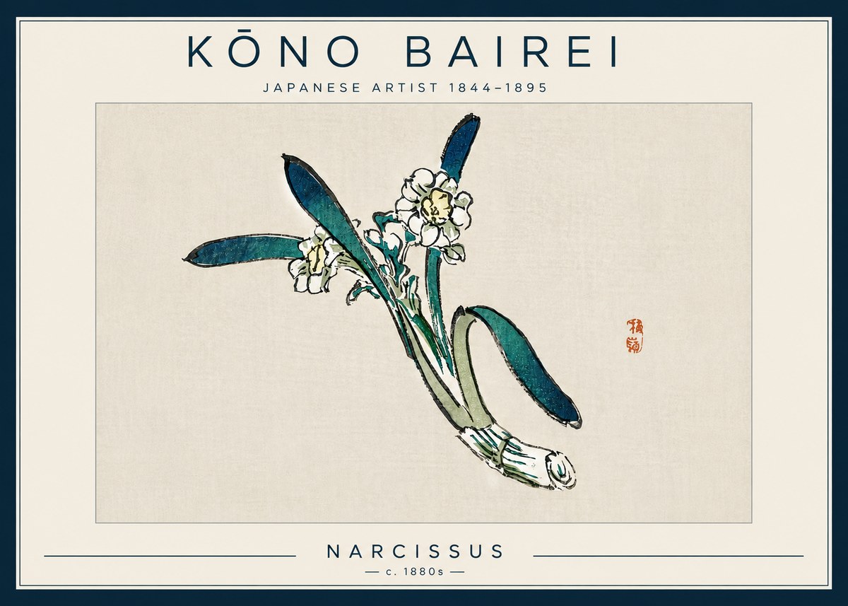 Kōno Bairei Narcissus No5 - Plakat