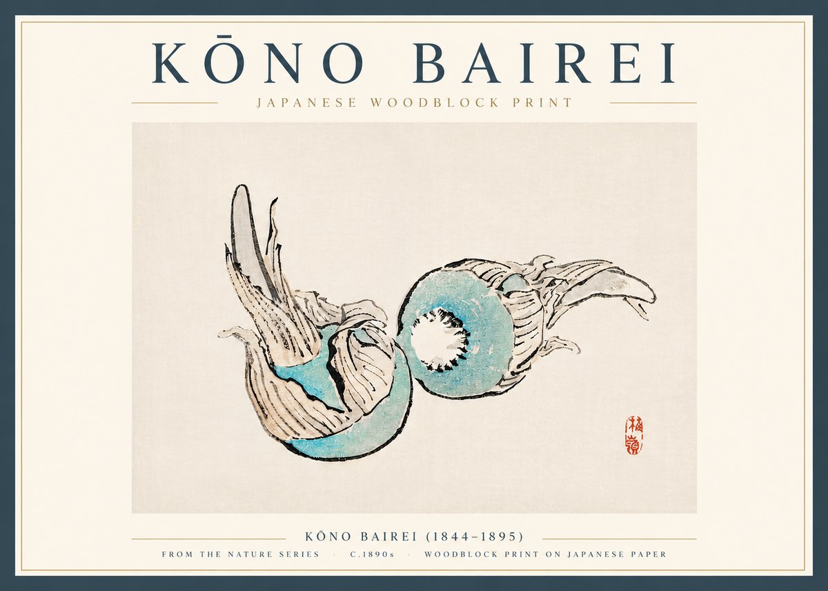 Kōno Bairei Abstract Botanical Forms No4 - Plakat