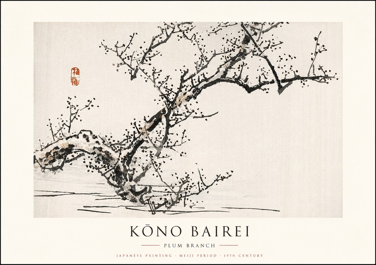 Kōno Bairei Plum Branch No1 - Plakat