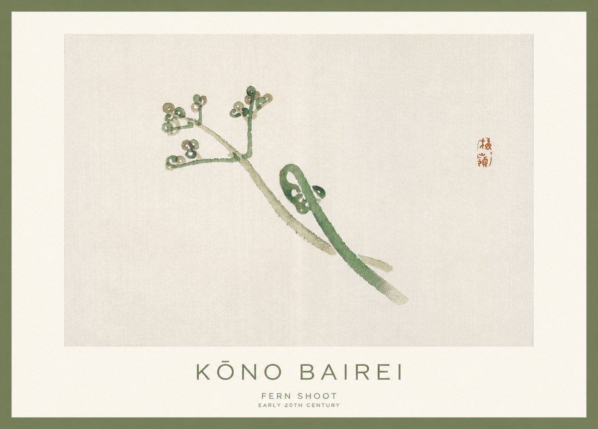 Kōno Bairei Fern Shoot No1 - Plakat