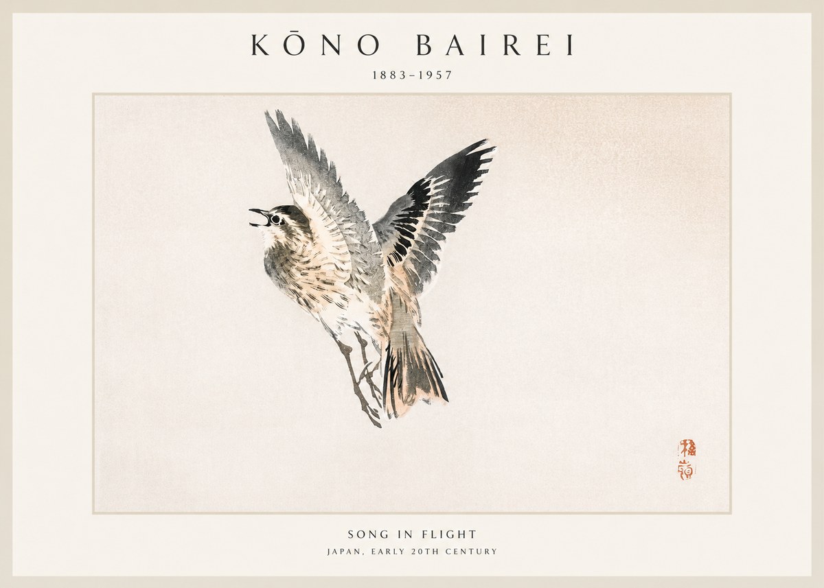 Kōno Bairei Song in Flight No1 - Plakat