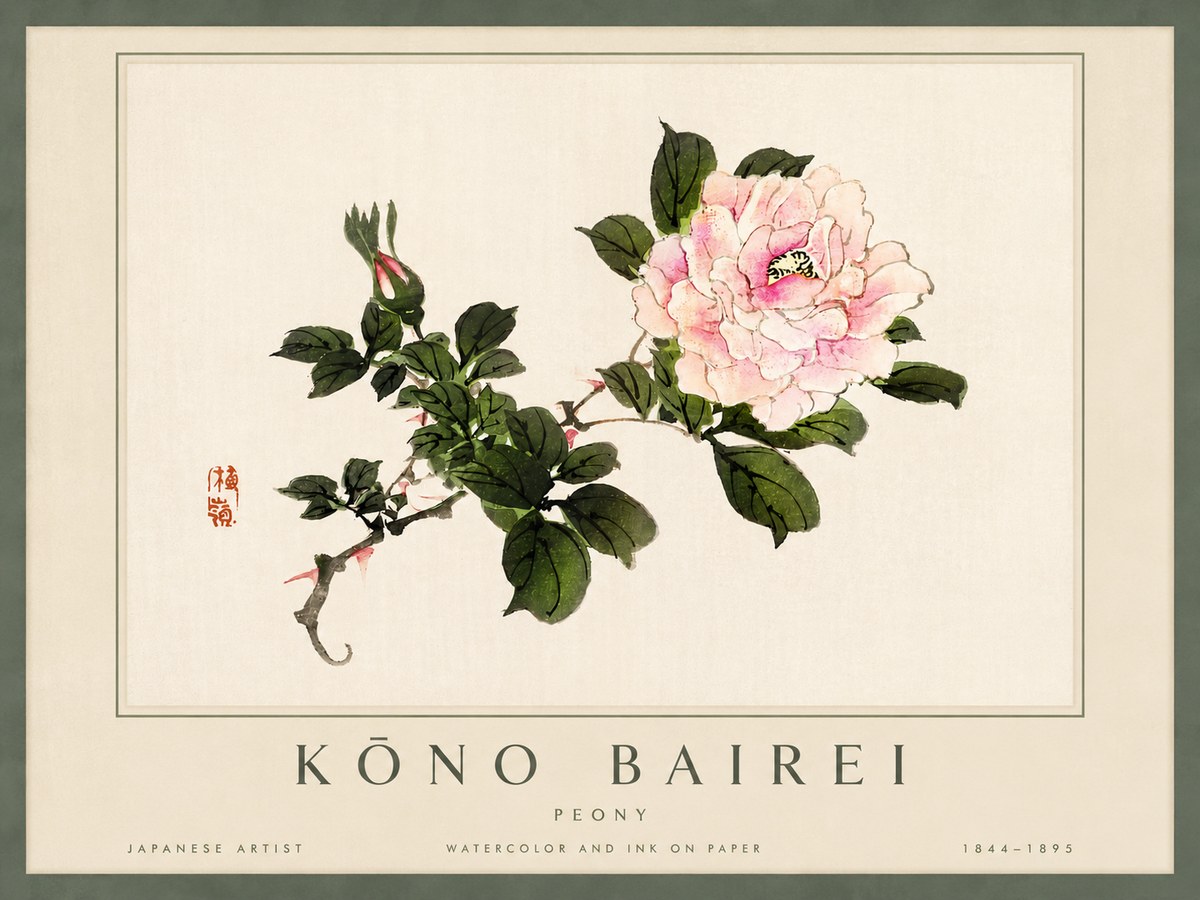 Kōno Bairei Peony I No4 - Plakat