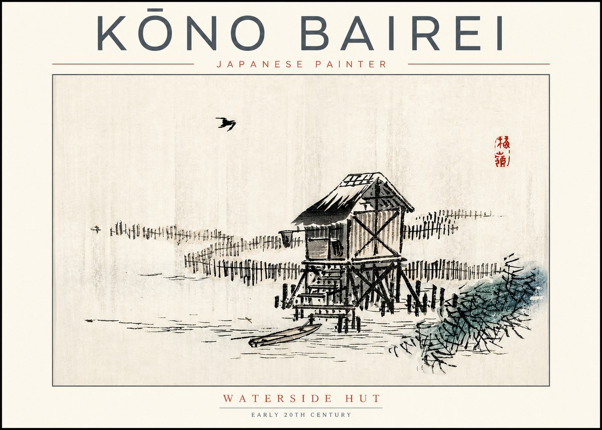 Kōno Bairei Waterside Hut No2 - Plakat