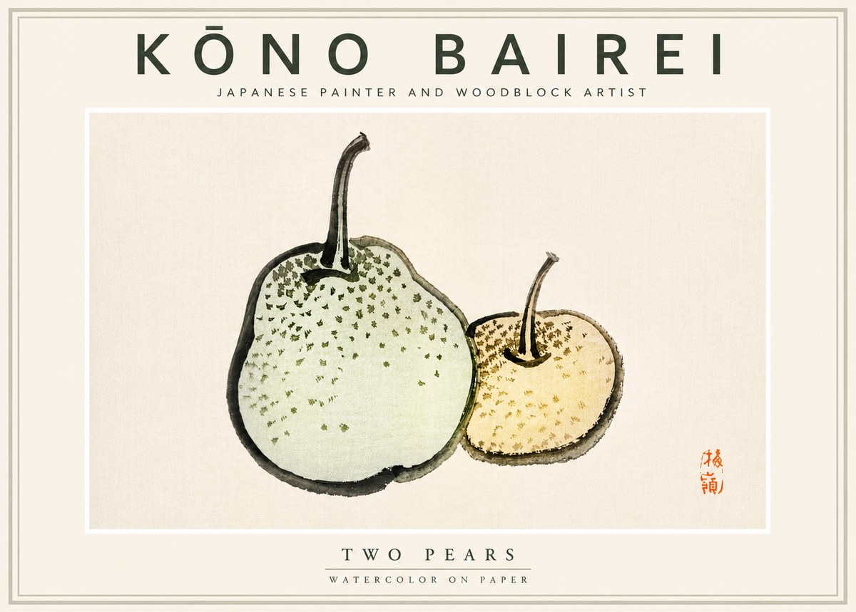 Kōno Bairei Two Pears No4 - Plakat
