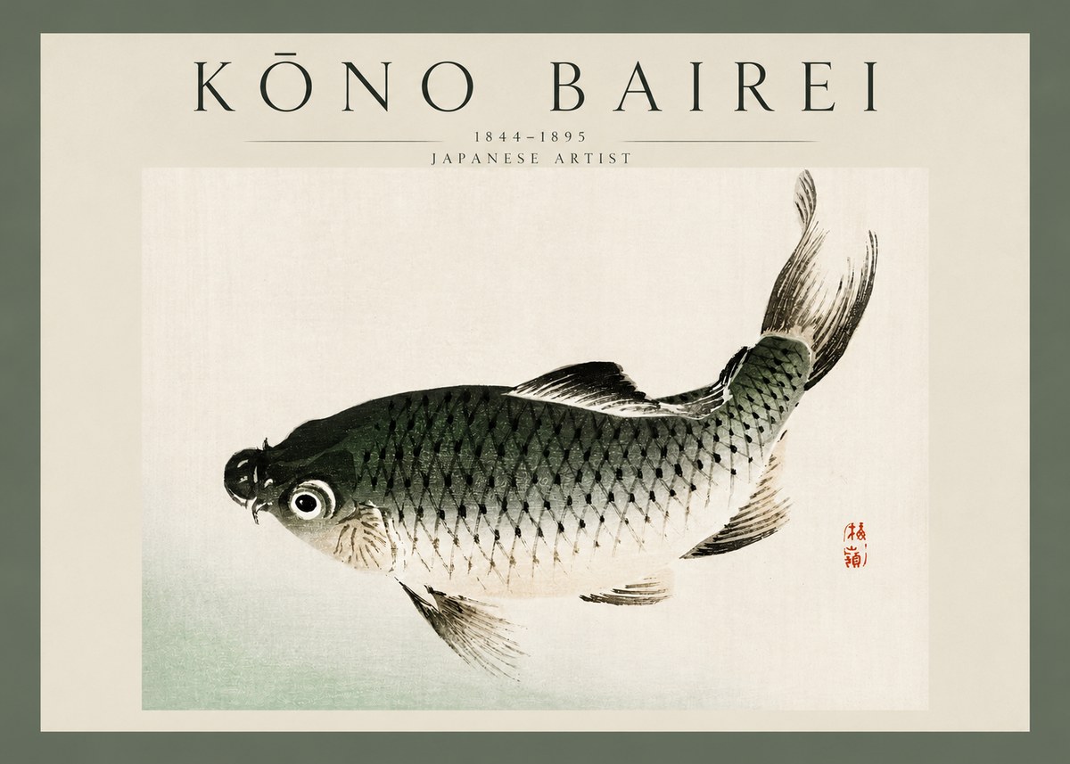 Kōno Bairei Fish I No3 - Plakat