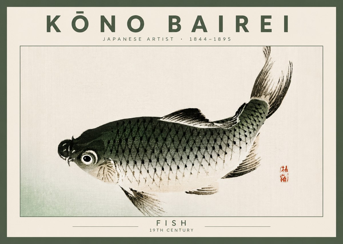 Kōno Bairei Fish I No4 - Plakat