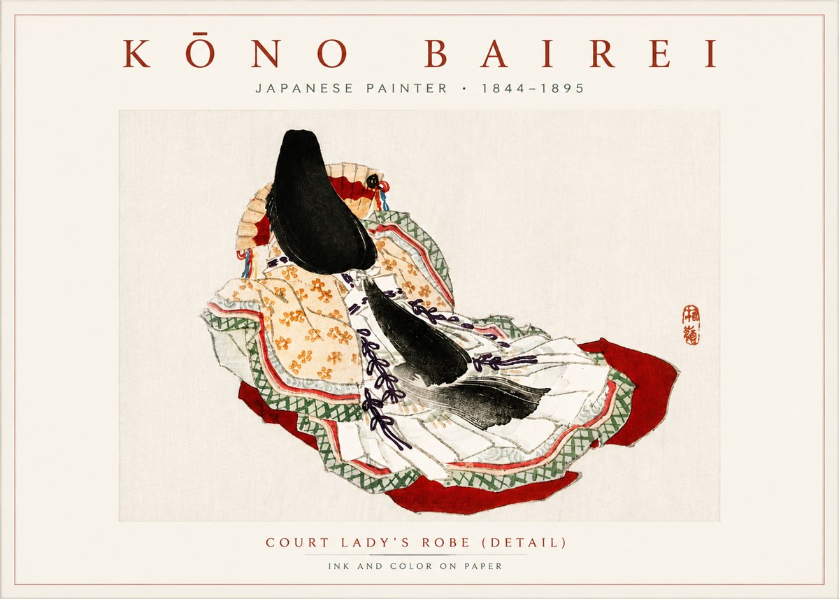 Kōno Bairei Court Lady's Robe (Detail) No6 - Plakat
