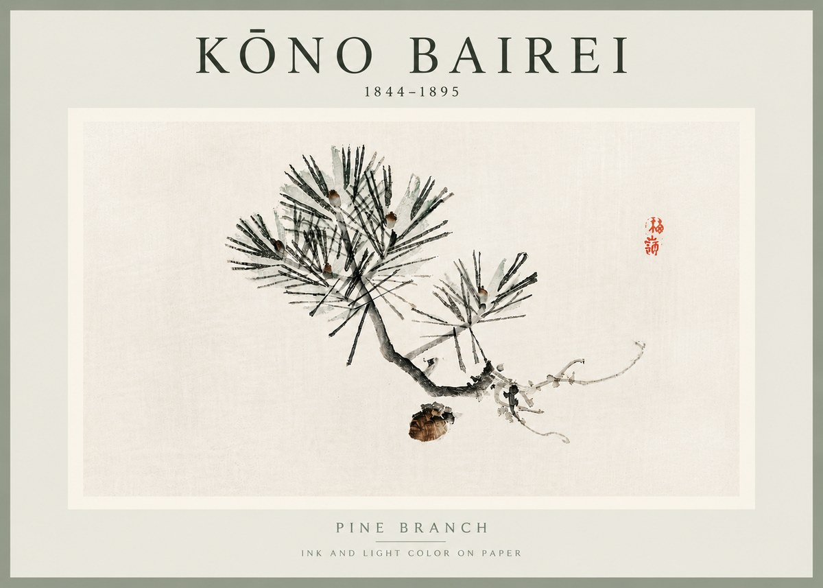 Kōno Bairei Pine Branch No5 - Plakat