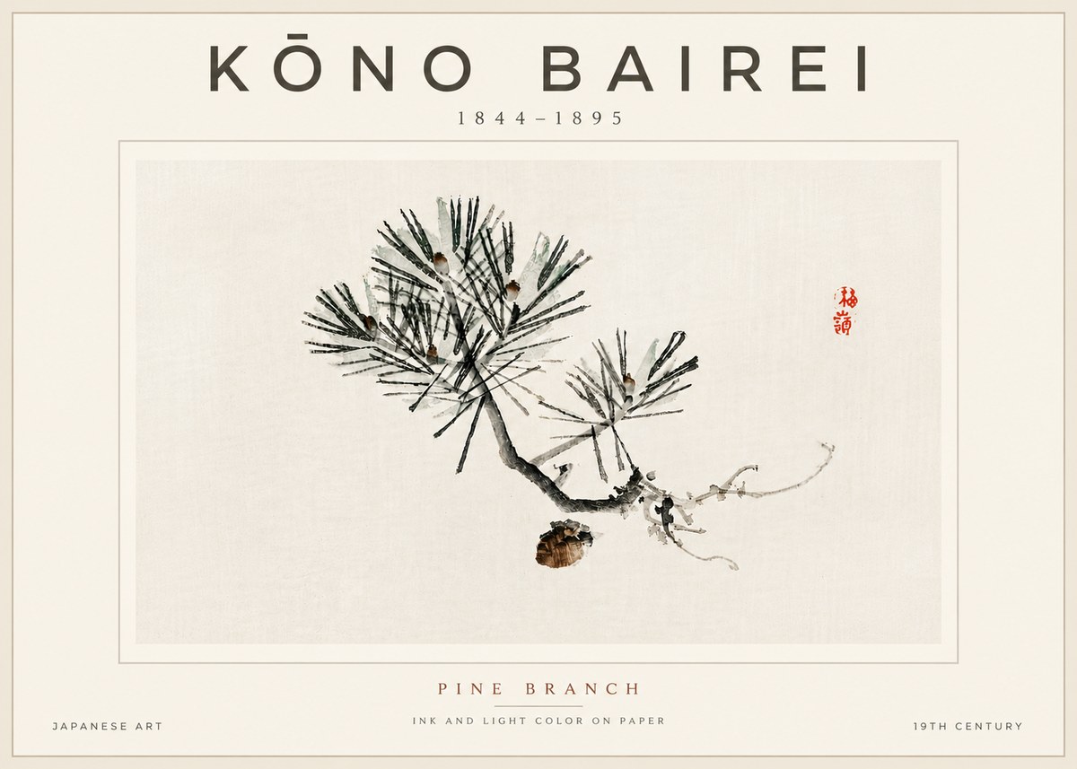 Kōno Bairei Pine Branch No6 - Plakat