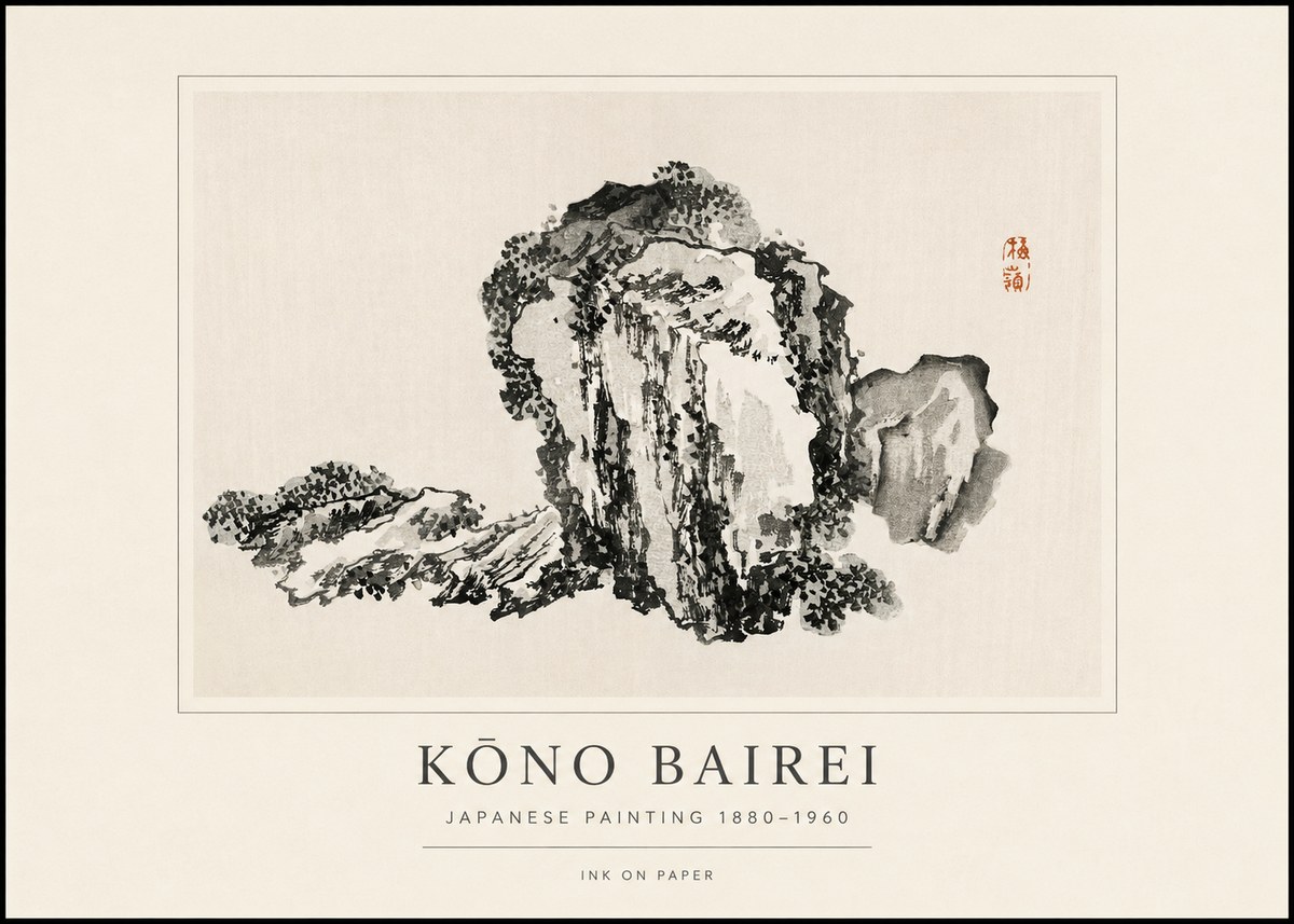 Kōno Bairei Rock Formation No1 - Plakat