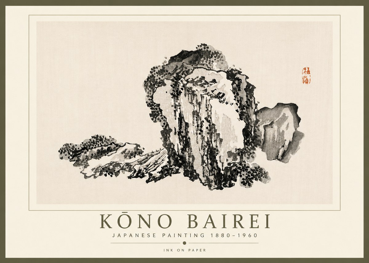 Kōno Bairei Rock Formation No4 - Plakat