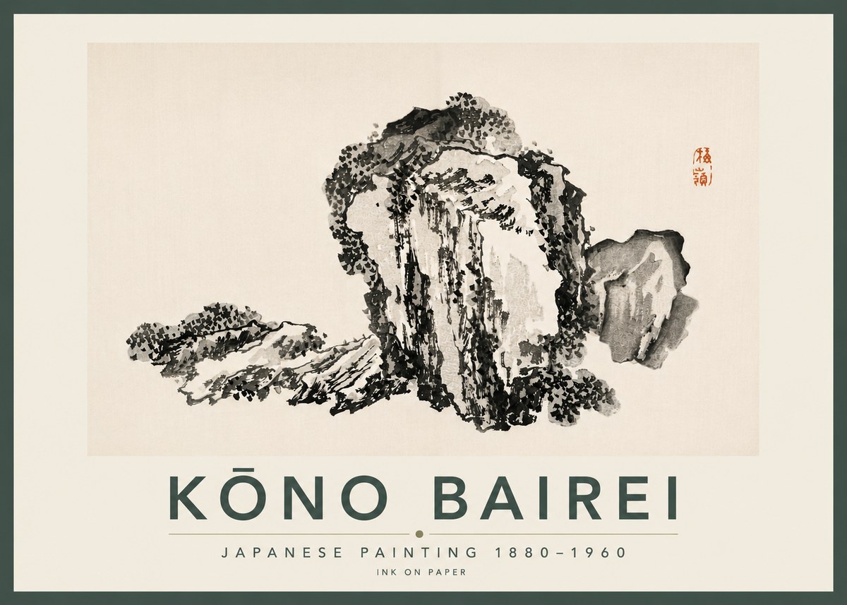 Kōno Bairei Rock Formation No5 - Plakat