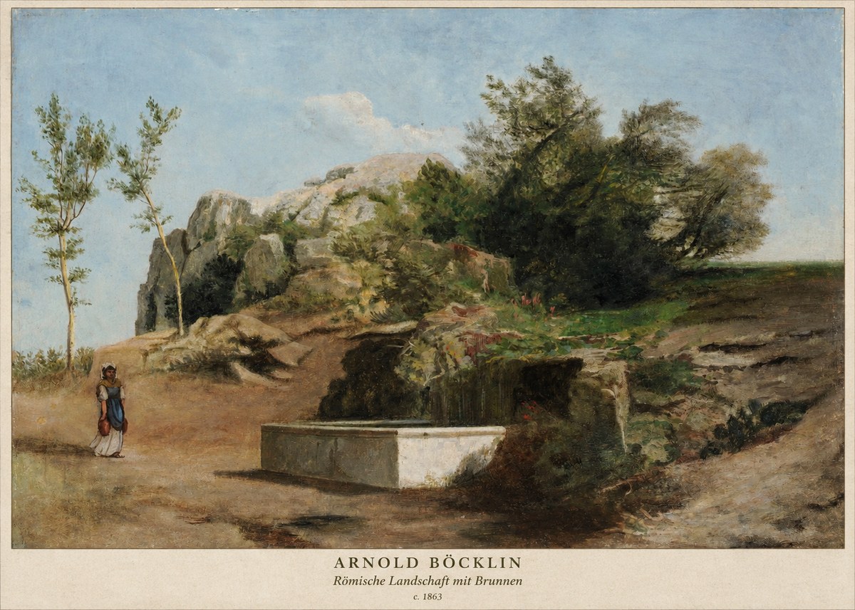 Arnold Böcklin Römische Landschaft Mit Brunnen No2 - Plakat